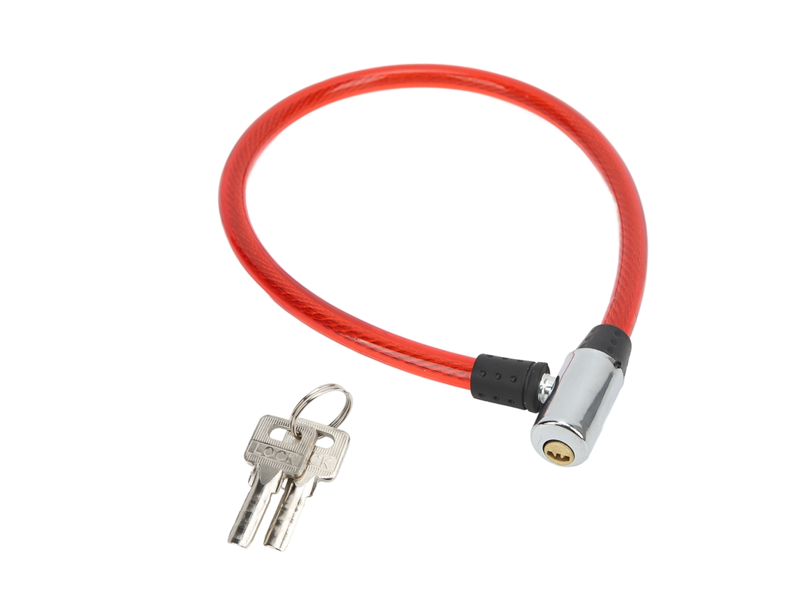 Candado De Cable Para Bicicleta Acero Fuerte Duradero Portátil Para Bicicleta Motocicleta Puerta Rojo
