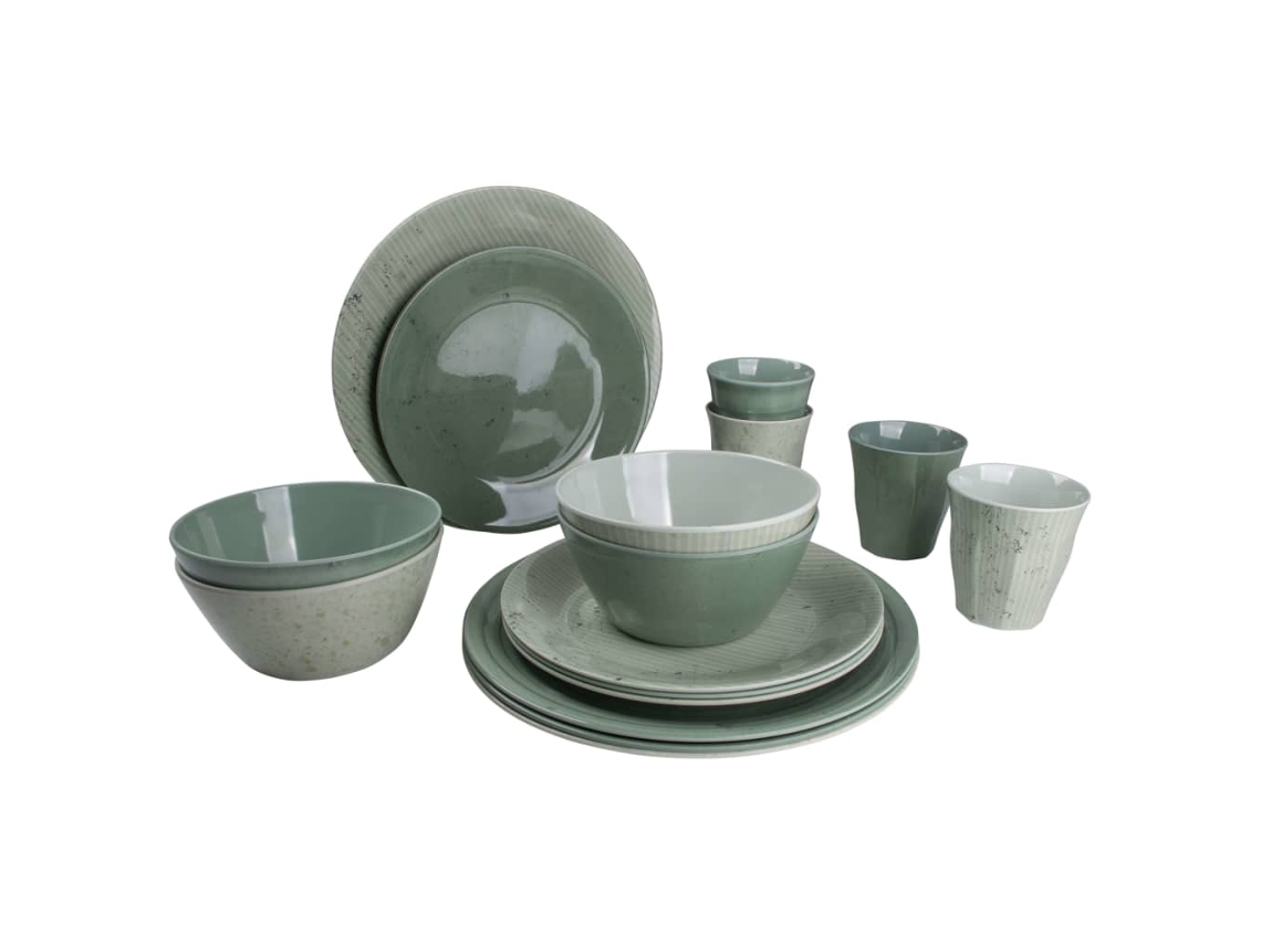 Conjunto 6 Conjunto de louça BO-CAMP Verde Melamina