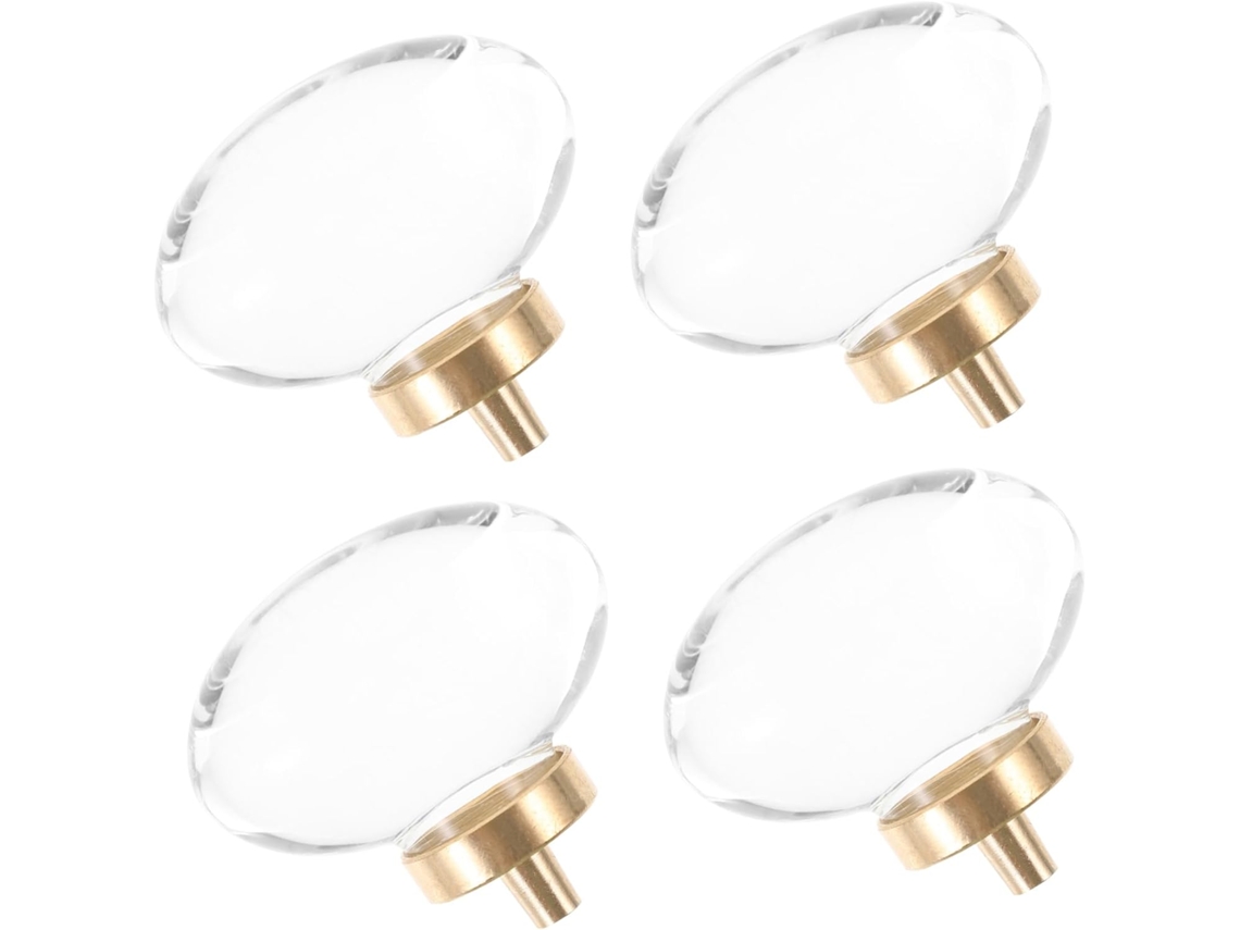 Conjunto De 4 Puxadores Cristal Para Gavetas, Cômodas E Armários De Cozinha Banheiro