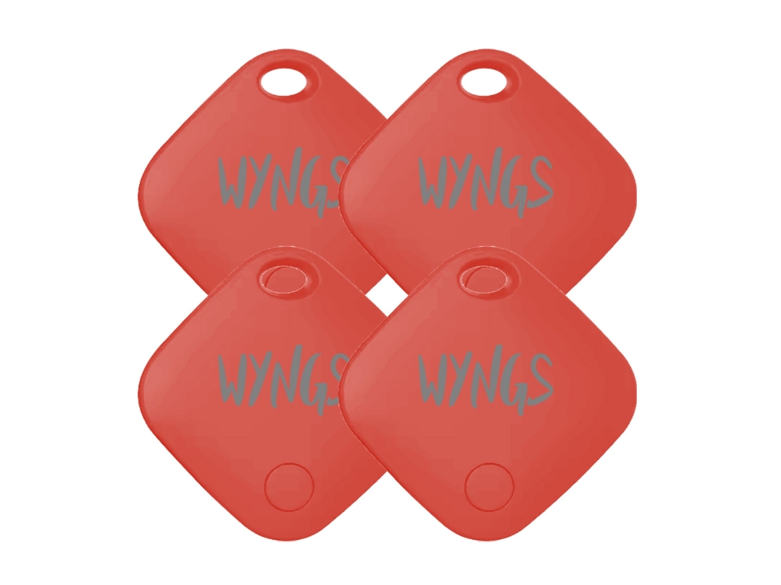 Wyngs Smart Air Tag, Localizador De Chaves (compatível Apenas Com Iphone) - Vermelho - Conjunto De 4
