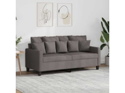 Vidaxl Sofá De 2 Lugares Tecido 140 Cm Cinzento-acastanhado