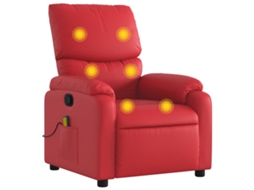 Massage Recliner Chair, Massage Recliner Chairs Vidaxl Vermelho Couro Artificial