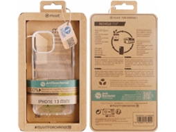 Capa iPhone 13 Mini MUVIT Recicletek Antibacteriana Transparente
