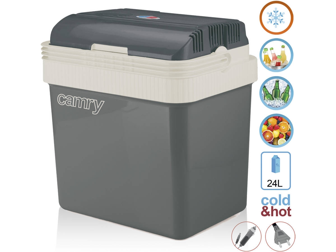 Geleira Eléctrica 21l, Refrigerador Eléctrico Portátil, Campismo Viagens 12v / 220 - 240v, Refrigeração E Aquecimento Camry Cr 8065 Cinza