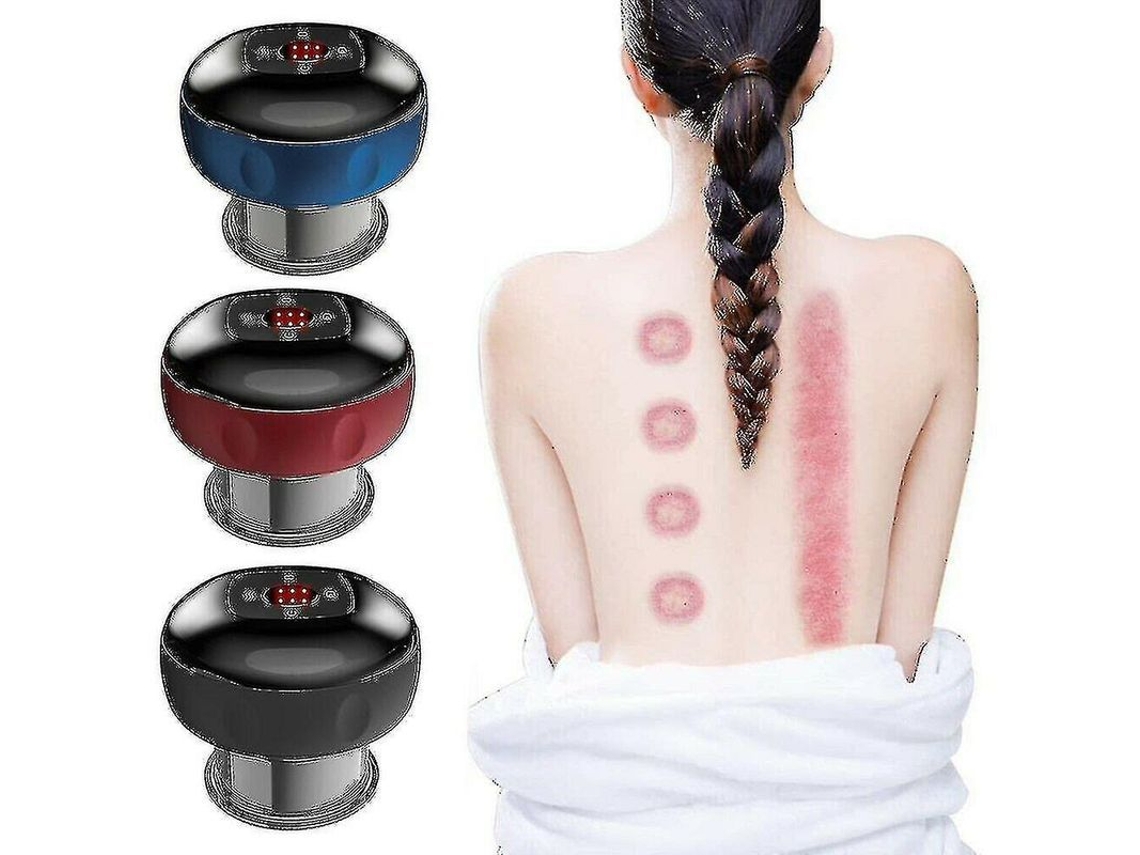 Massageador De Terapia De Ventosas Inteligente Com Luz Vermelha, Dispositivo Elétrico Portátil Usb Recarregável Cor Azul