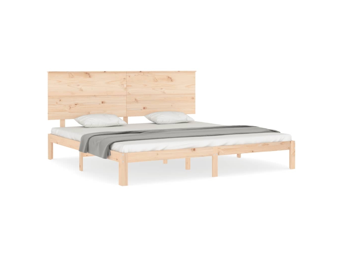 Bed Frame, Bed Frames Vidaxl Marrom Madeira De Pinho (200 X 200 Cm)