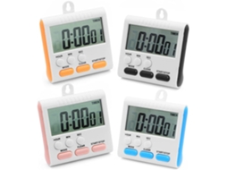 Conjunto De 4 Temporizadores Digitais De Cozinha, Intervalo 24 Horas, Base Magnética, Suporte Dobrável Ou Orifício Para Pendurar