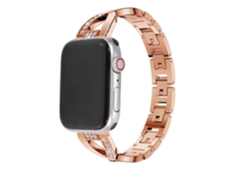 Bracelete Pulseira Aço Luxury para Apple Watch Series 6 40Mm Rosa Dourado