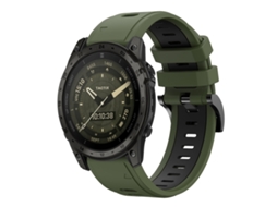 Bracelete Silicone Esportivo para Garmin Tactix 7 XIAOMOYU (26mm) Verde Exército e Preto