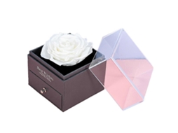 Caixa De Joias Rosa Eterna Natural, Presente Ideal Para O Dia Dos Namorados E Natal. Hengjian