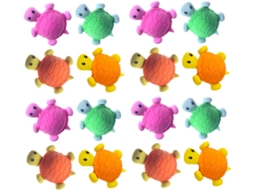 Conjunto de 16 Mini Borrachas Coloridas em Formato de Tartaruga para Meninos e Meninas, 16 M CHABERLU