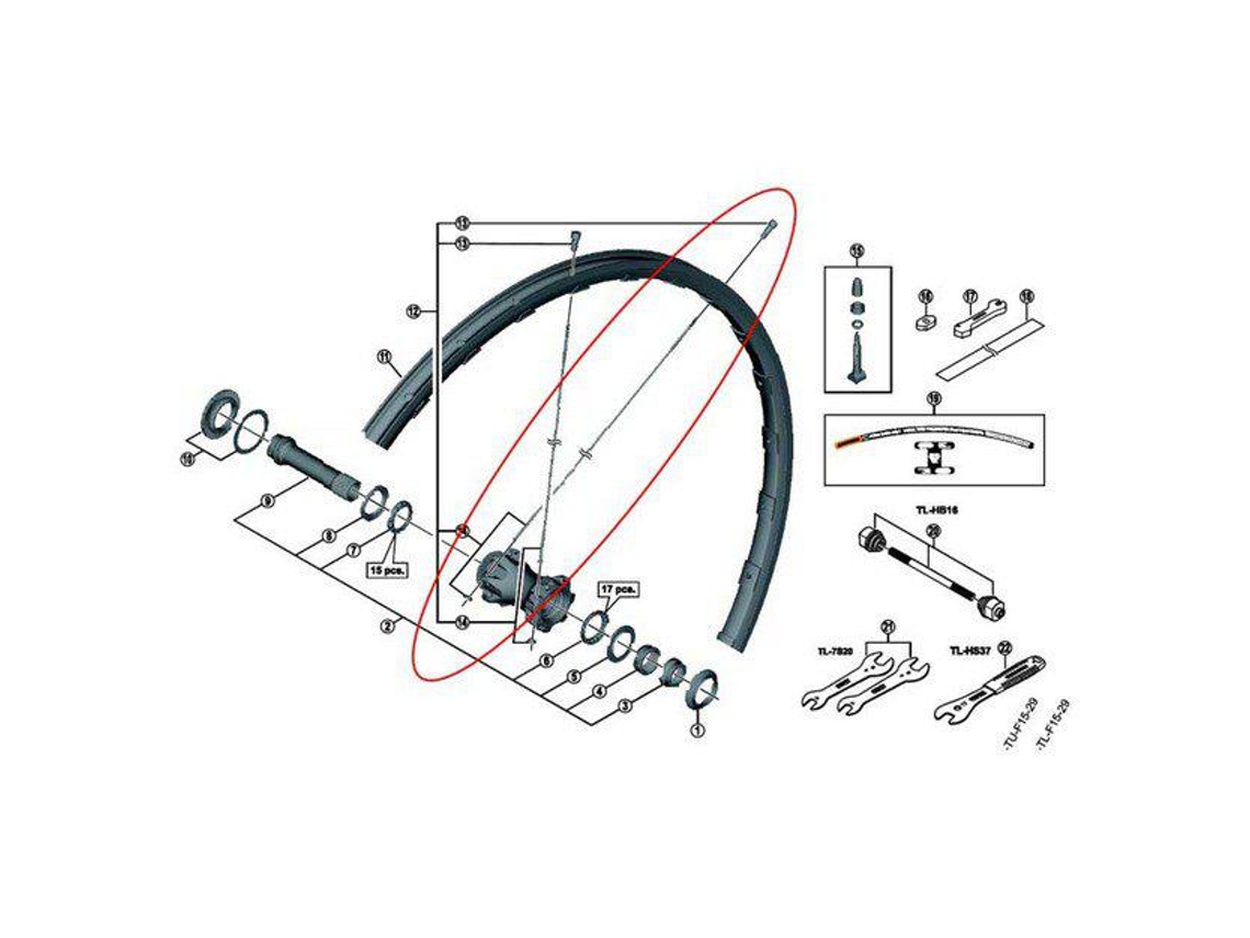 Shimano Spoke M9000 Tubeless F15 29
