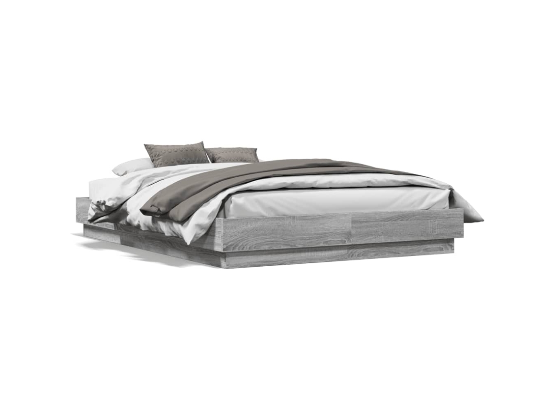 Estrutura de Cama MAISON EXCLUSIVE Derivados de Madeira Cinzento Sonoma (120x190 cm)
