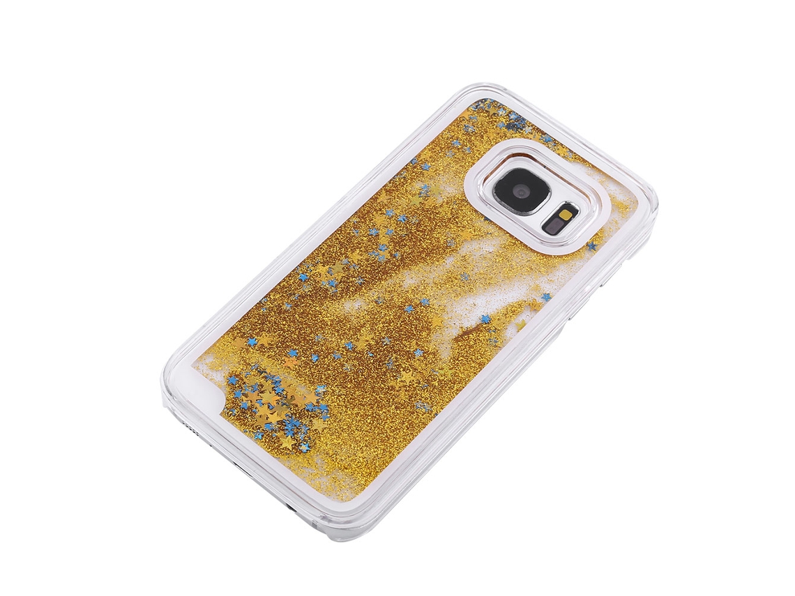Capa de Telefone EOOCOO (efeito Dinâmico de Areia Movediça com Glitter para Samsung S7)