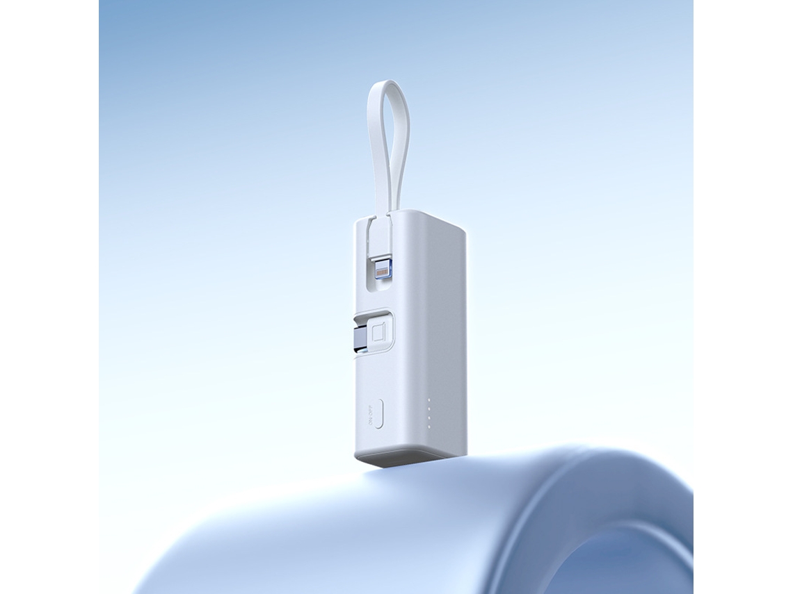 Carregador Ultrarrápido Pd22.5w, Cabo Integrado, Mini Power Bank, Cápsula Portátil, Fonte De Alimentação Móvel, 5000mah (branco)