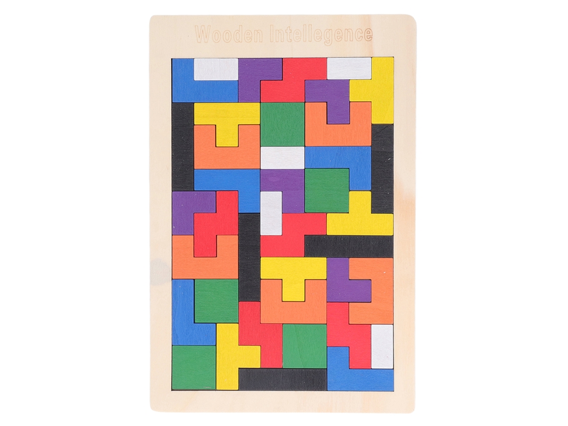 Quebra-cabeça De Madeira Bloco De Brinquedo Estimulo Cerebral Desenvolvimento Intelectual