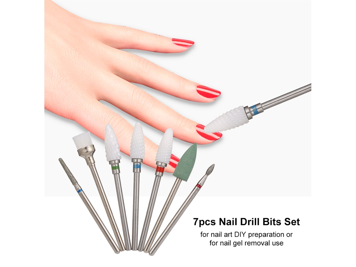 Conjunto De 7 Brocas Para Broca De Unhas Para Pedicure E Manicure - Cabeças De Reposição Para Manicure E Pedicure