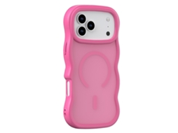 Capa Magsafe Ondulada Rosa Fosco Para Iphone 17 Pro