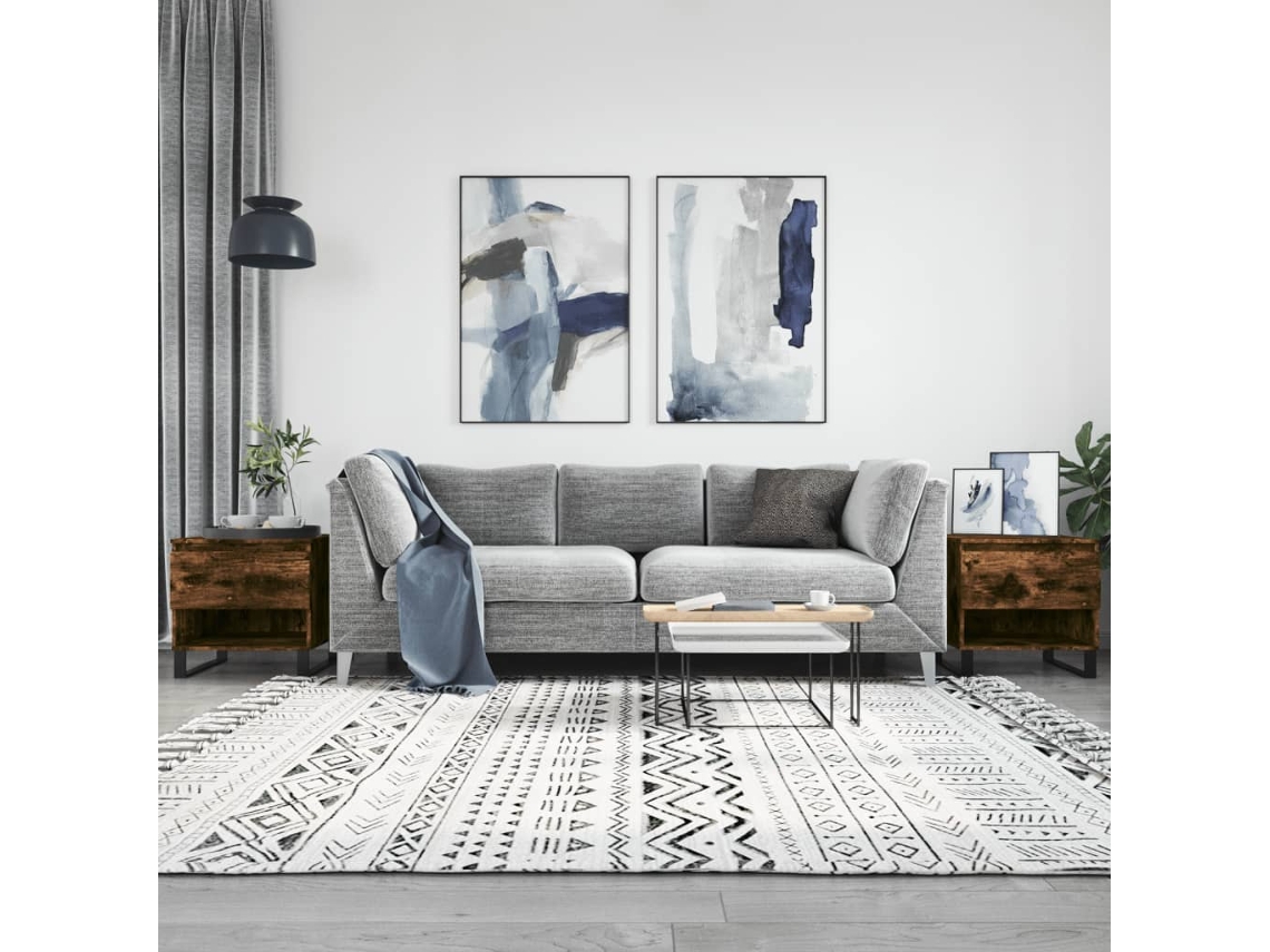 Vidaxl Mesas De Centro 2 Pcs 50x46x50cm Deriv. Madeira Carvalho Fumado