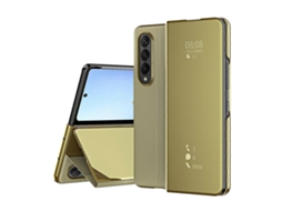Capa De Celular Flip Espelhada Com Galvanoplastia Dupla À Prova De Choque Para Samsung Galaxy Z Fold4
