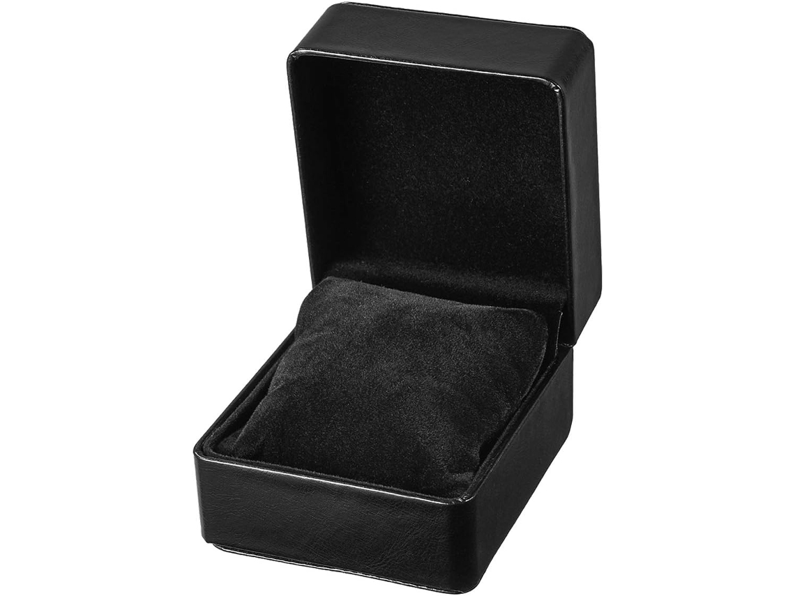 Caixa De Jóias Multifuncional 11x10x7,5 Cm Colcha Removível Couro Verde Preto