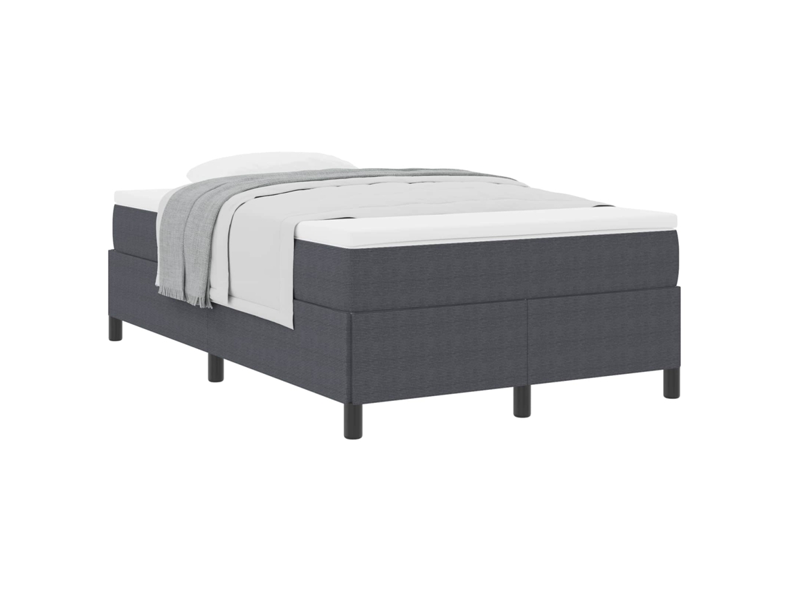 Cama Box Cinzento escuro 120 X 200 Cm Tecido de Veludo Cotele MAISON EXCLUSIVE