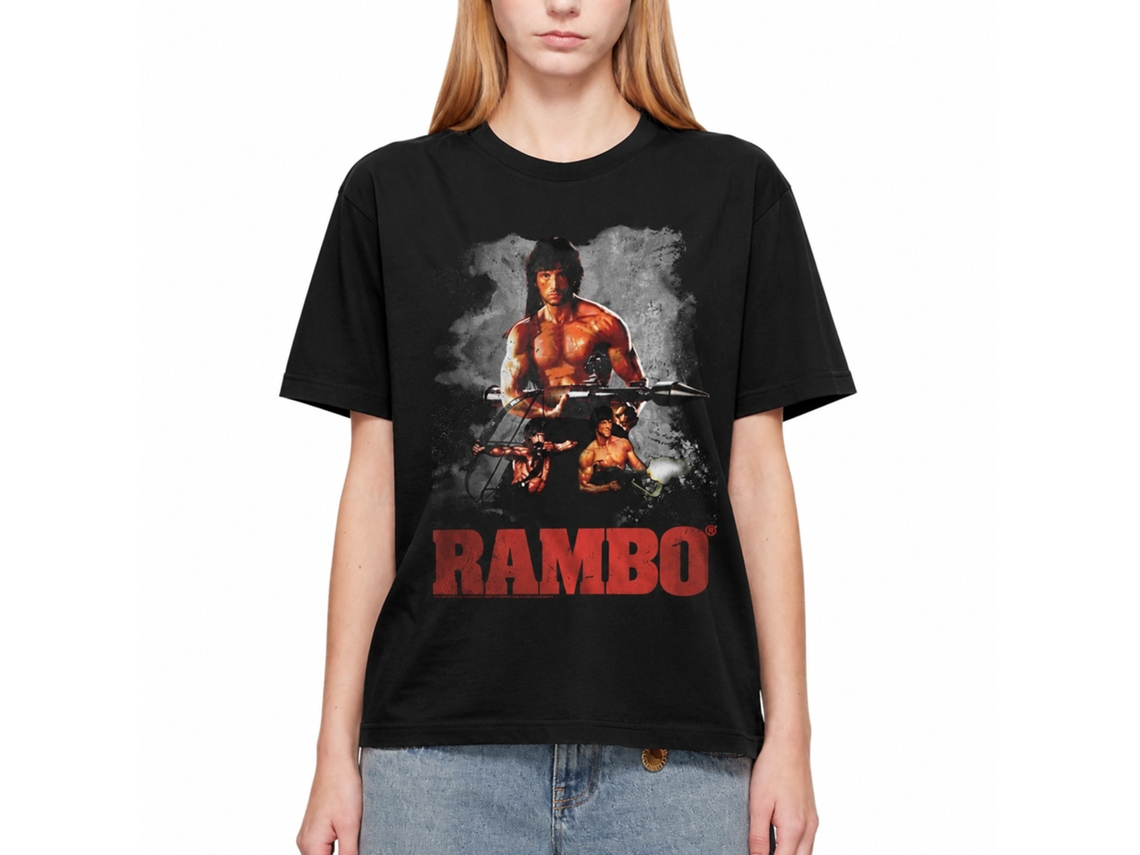 Rockinstone Rambo Movie 3 Way Black Adult T-shirt Size:m