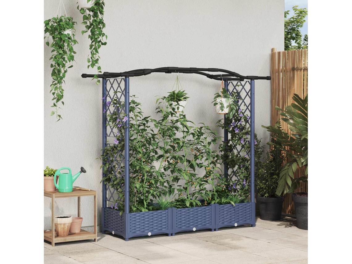 Vidaxl Cama Elevada Com Treliça E Telhado Cinzento 169 X 40 X 123 Cm
