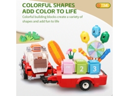 Bloques De Construção De Carro Com 413 Peças Com Flores, Globos, Reboque E Peças Móveis, Brinquedos Stem Para Crianças