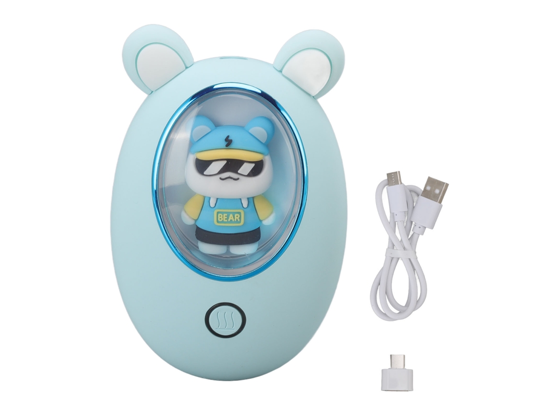 Aquecedor de Mãos Usb Recarregável 3000mah Azul Inverno Presente