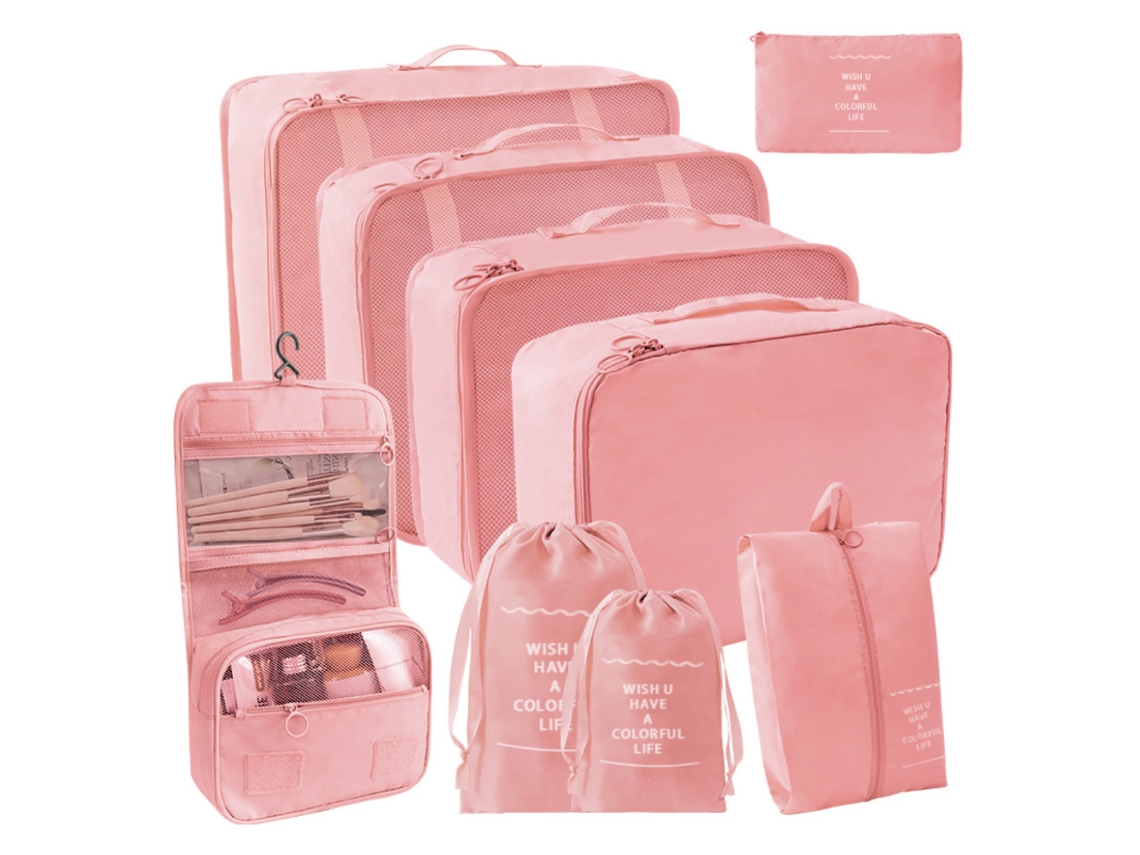 Organizador Cubos Embalagem Mala NEVEANCE Rosa (33x25x4cm)
