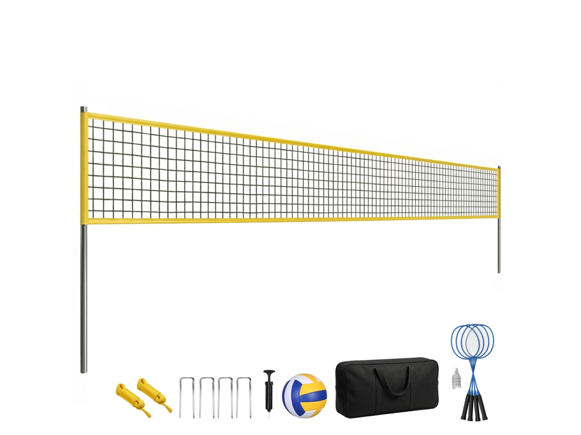 Conjunto De Vôlei E Badminton, Rede De Portátil