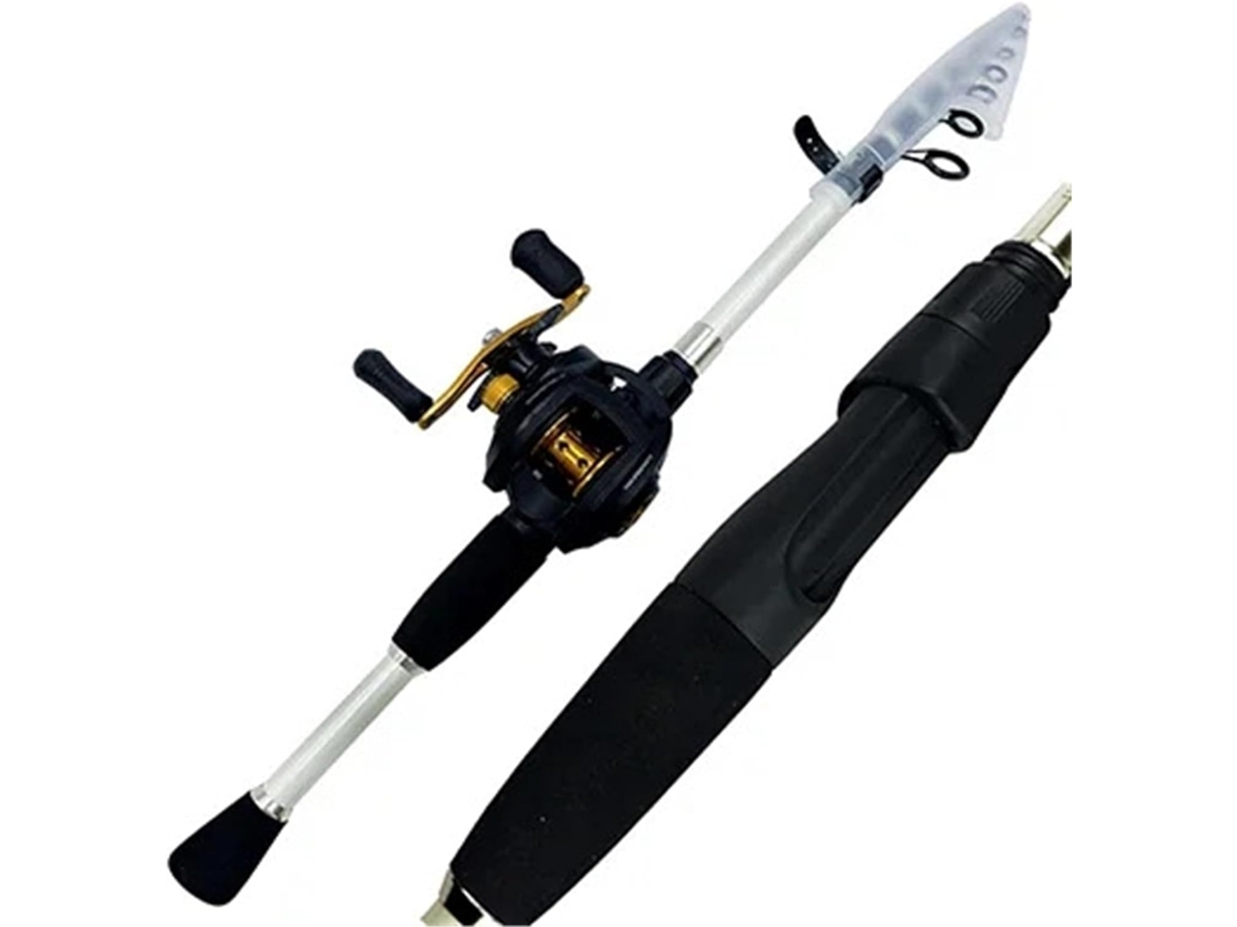 Vara Pesca Telescópica Carbono Portátil Ideal Iniciantes Experientes