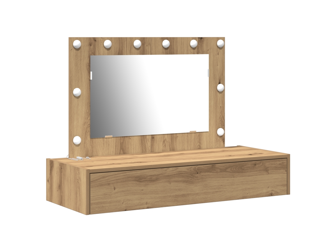 Conjunto 1 Mesa De Maquiagem Moderna Vidaxl Castanho Derivados De Madeira (100 X 40 X 70 Cm)