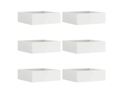 Vidaxl Acabamento Para Gramado 6 Unid. 40 X 40 X 13 Cm Aço Branco