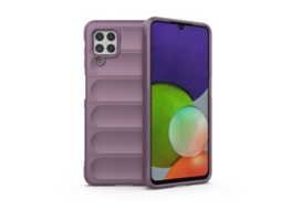 Capa Halinuia Para Samsung Galaxy A22 4g/m32 Magic Shield Tpu Flanela Roxa (proteção Integral, Interior Em Flanela)