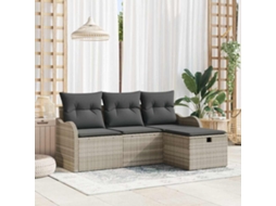 Vidaxl Conjunto De Sofá De Jardim 4 Unid. Rattan Sintético