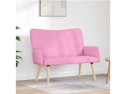 Vidaxl Sofá Para 2 Pessoas Rosa 115 X 61 X 87 Cm Tecido