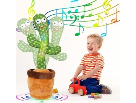 Brinquedo De Pelúcia Dancing Cactus Kawaii Misto Verde E Marrom 3 Anos Ou Mais