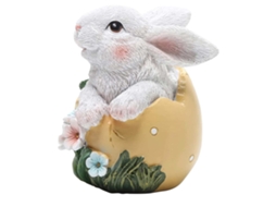 Laxiscreed Coelhinho De Páscoa Em Resina Para Decoração De Mesa, Tamanho 10x9x13cm