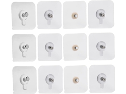 Conjunto De 12 Pregos Adesivos De Acrílico Para Pendurar Quadros, Relógios E Decorações De Parede.
