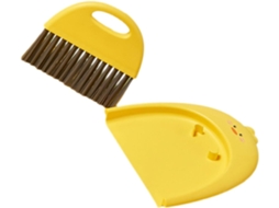 Conjunto De Mini Pá Lixo E Escova Plástico Amarela