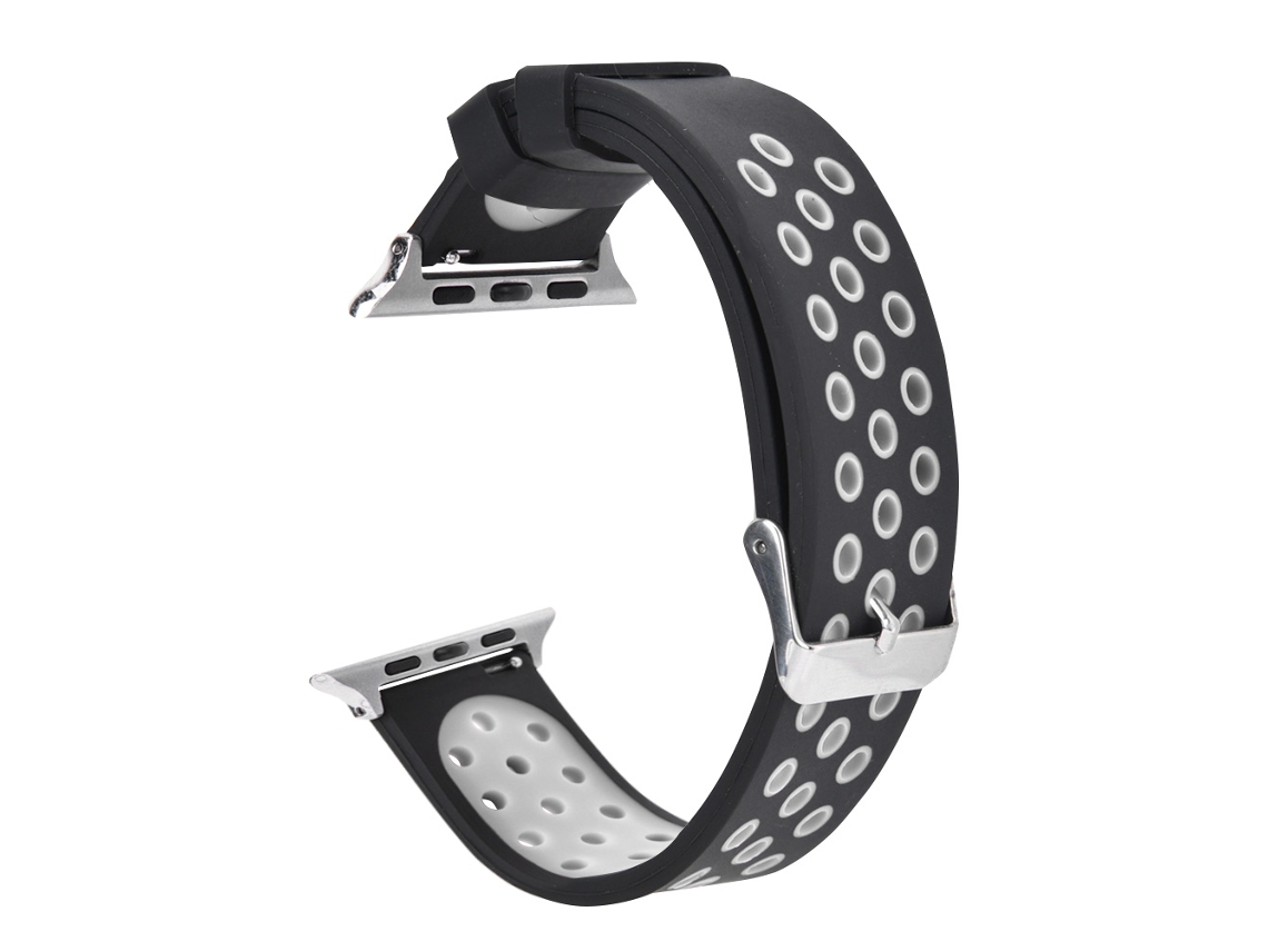 Correa de Reloj de Silicona Duradera, Correa de Repuesto para Reloj Inteligente (negro  Blanco)