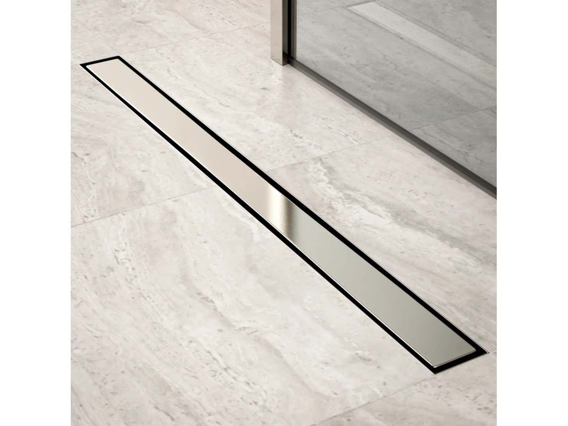 Ralo de Chuveiro 90 cm com Grelha Revestido com Azulejos de Aço Inoxidável com Flange MIRLUX