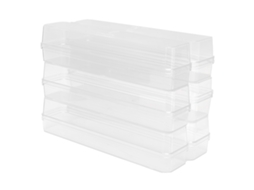 6 Caixas Transparentes de Plástico com Tampa para Presentes de Bolo, Doces e Sushi | S/MARCA