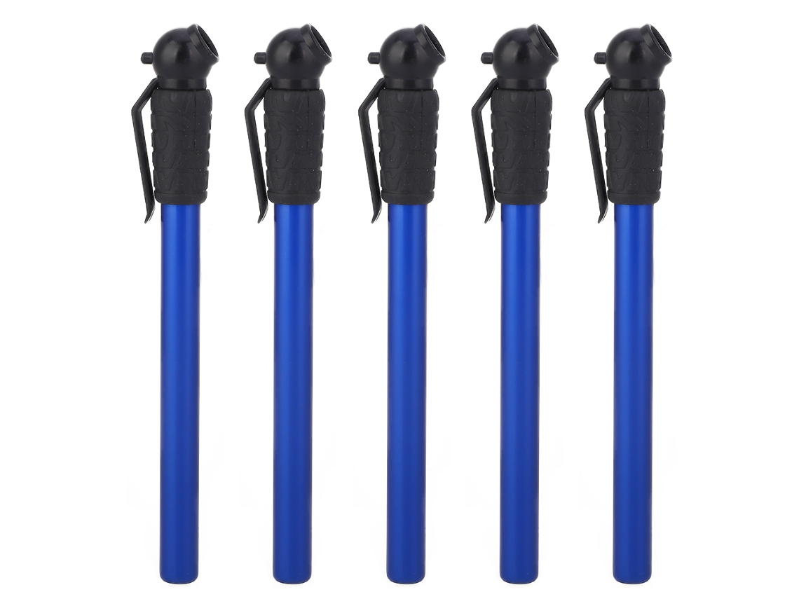 5 Peças Medidor De Pressão De Pneus Em Forma De Caneta Com Cabo Longo 5-50 Psi Para Carro E Moto 80mm X 10mm