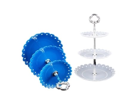 2Pcs Três Camadas Sobremesa Bolo Expositor para Caixa de Armazenamento de Casamento de Aniversário-Lixo de Armazenamento WINOMO