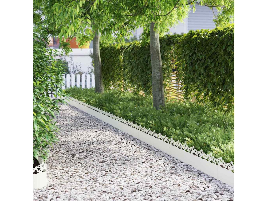 Vidaxl Delimitadores De Relvado 30 Pcs 103 X 0,05 X 22 Cm Aço Branco