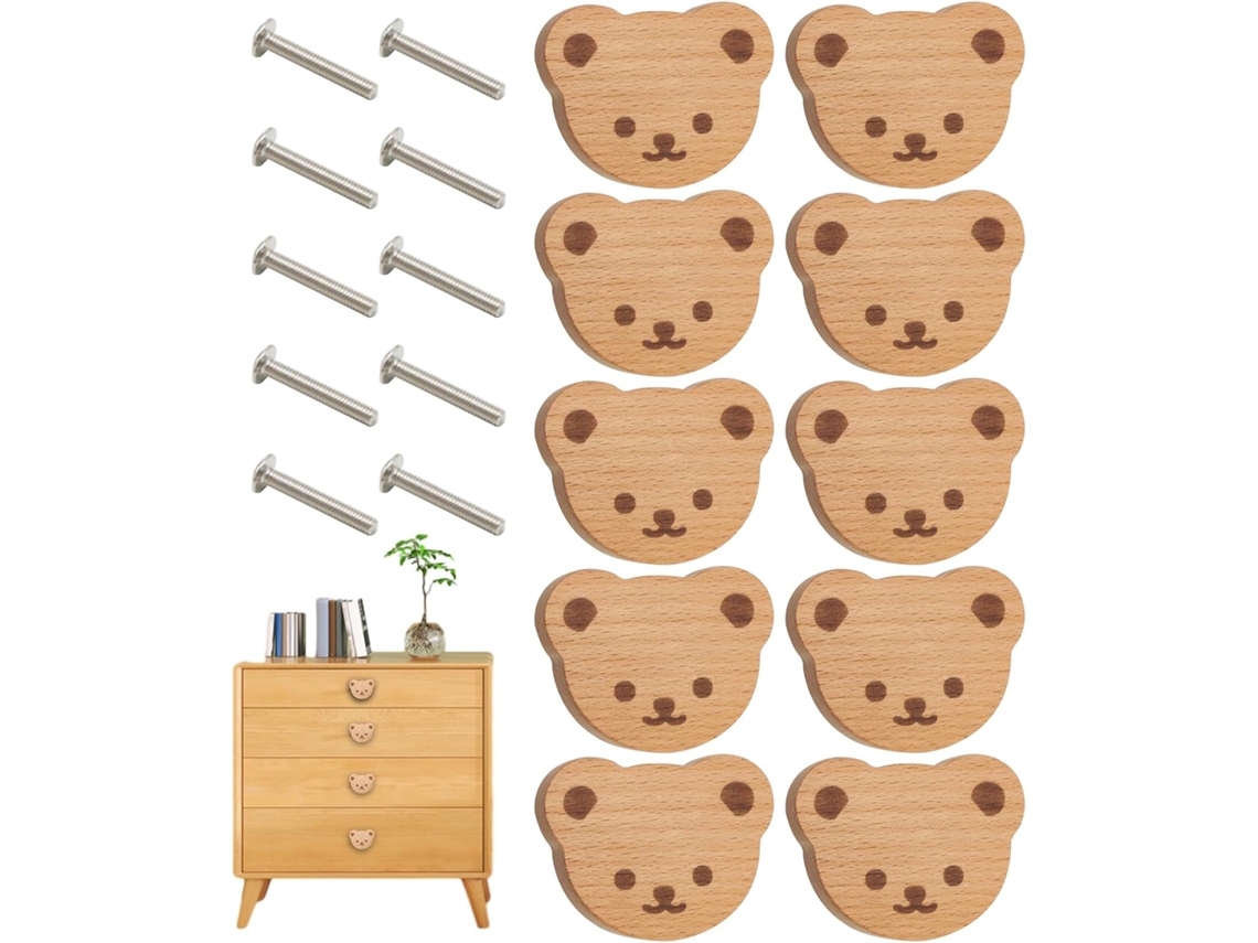 Puxadores De Gaveta Infantis, Animais, Multifuncionais, Com Design De Urso Para Armários.