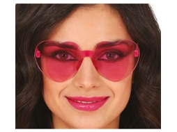 Óculos Transparentes Coração Rosa